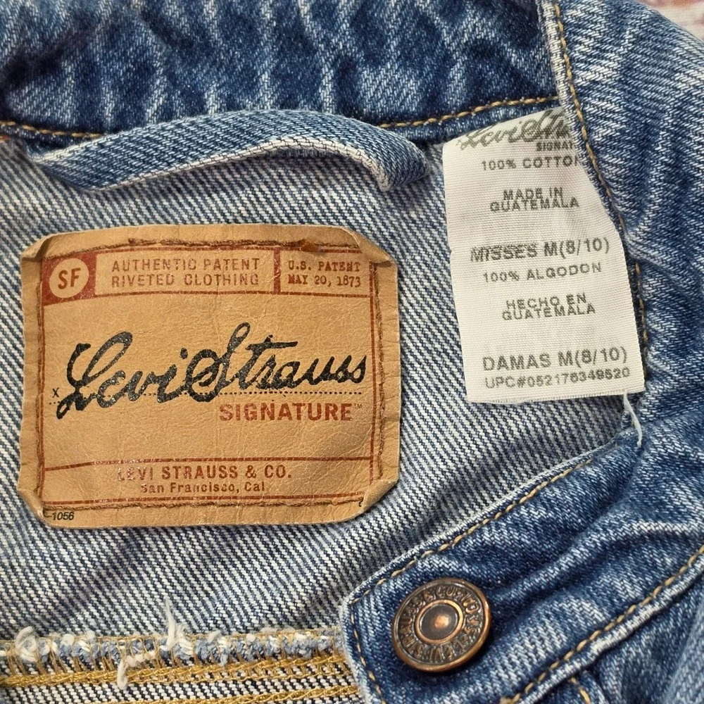 Levi Strauss Denim Vest Women Medium M 8-10 Blue Excellent Button Front Cotton